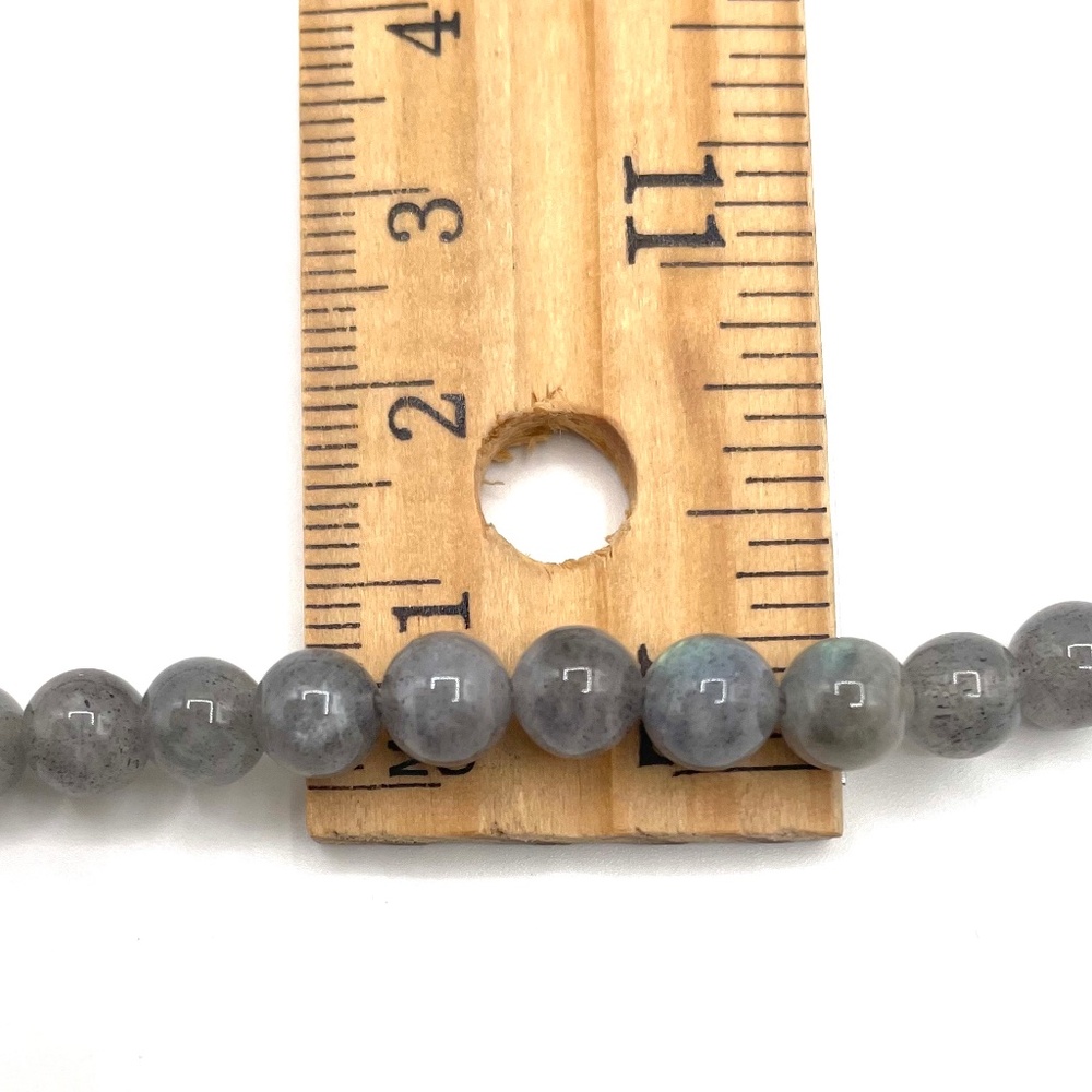 Translucent Gray Beaded Sterling Silver Pendant N… - image 6